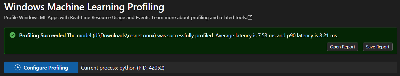 Screenshot that shows the succeeded notification
