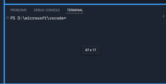 Screenshot of the overlay that appears in the middle of the terminal with the current columns and rows when a terminal resize happens.